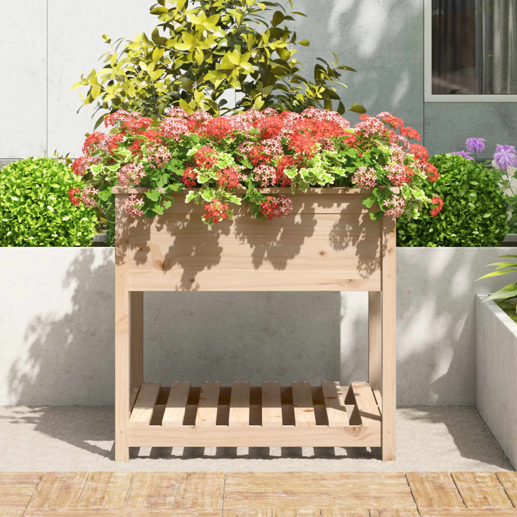 Plantilla Vidaxl con estante 82.5x82.5x81 cm de pino sólido