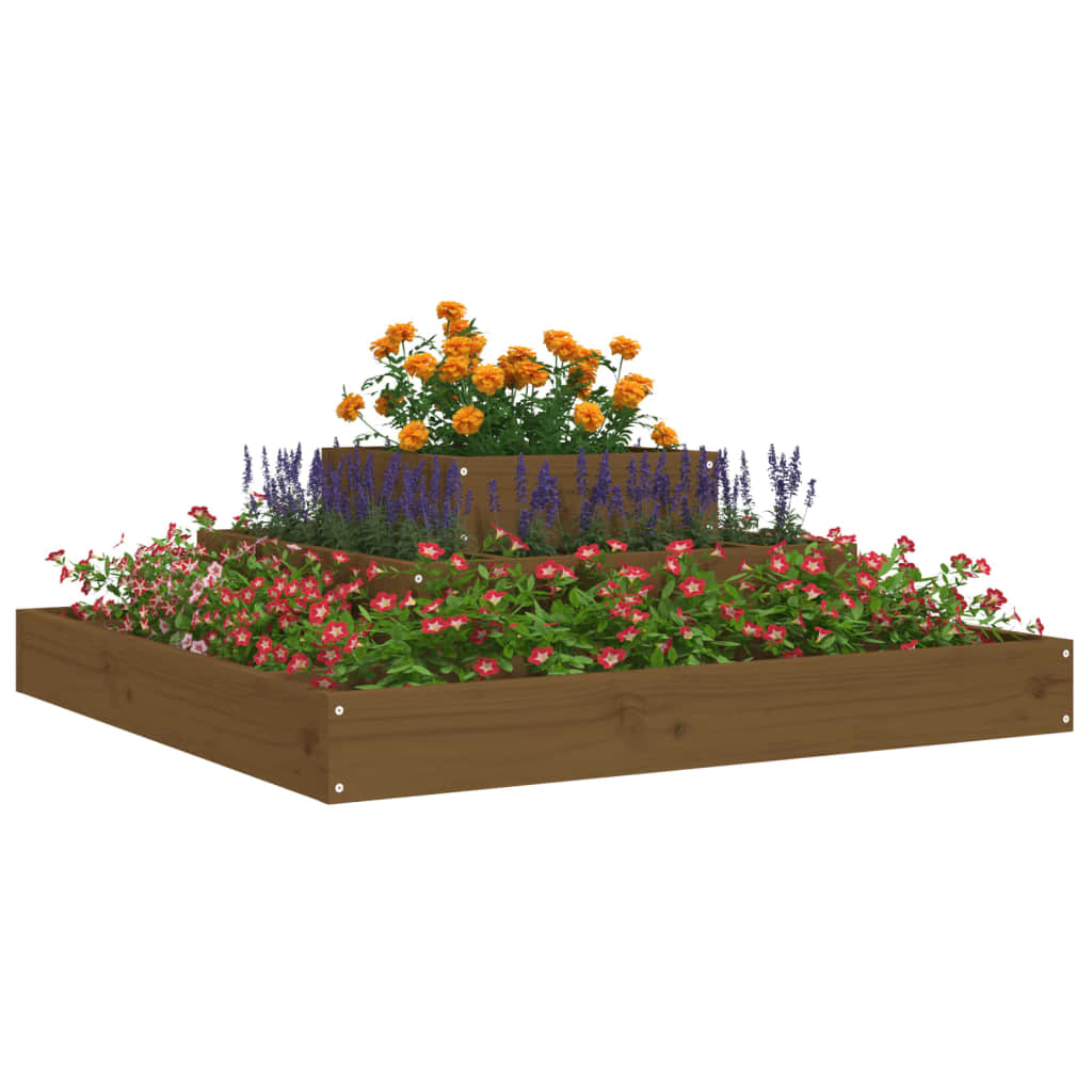 Vidaxl Planning Box 80x80x27 cm de pino sólido marrón marrón