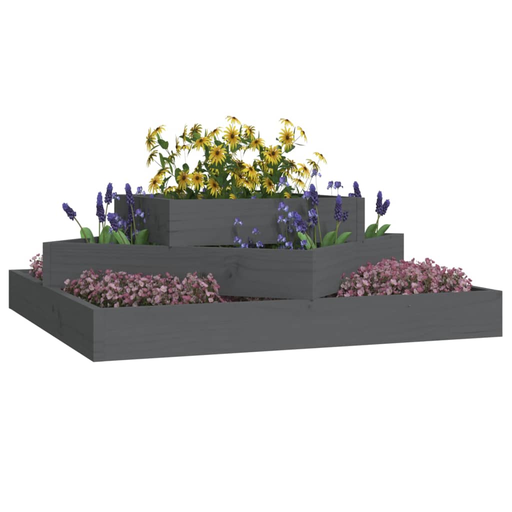 Vidaxl Planning Box 83x83x27 cm Solid Pine Gray