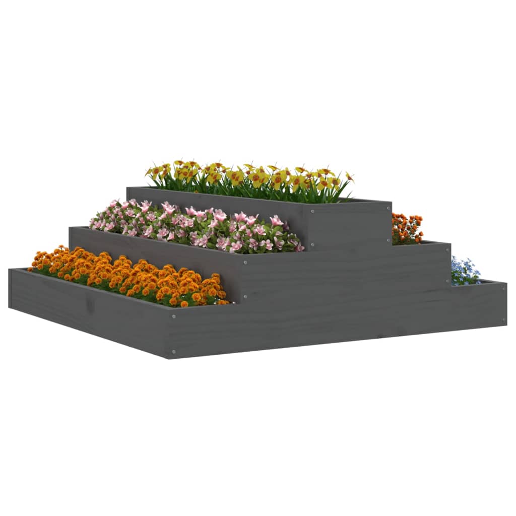 Vidaxl Planning Box 80x80x27 cm Solid Pine Gray