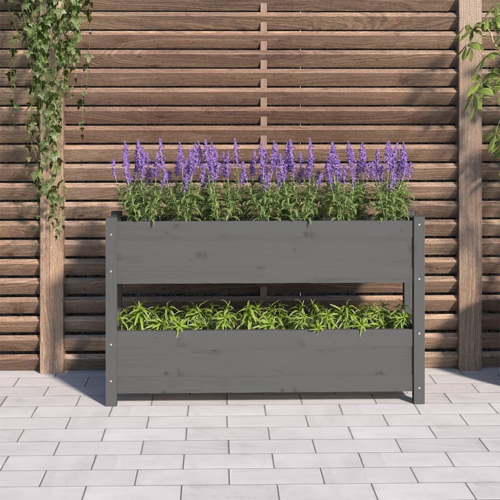 Vidaxl Planning Box 112x25x66 cm Solid Pine Gray