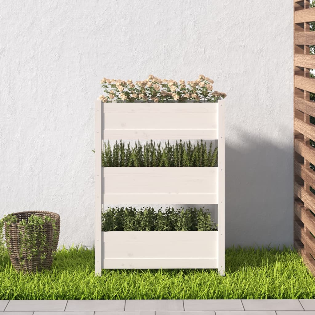 Vidaxl Planning Box 77x25x104.5 cm de pino sólido White