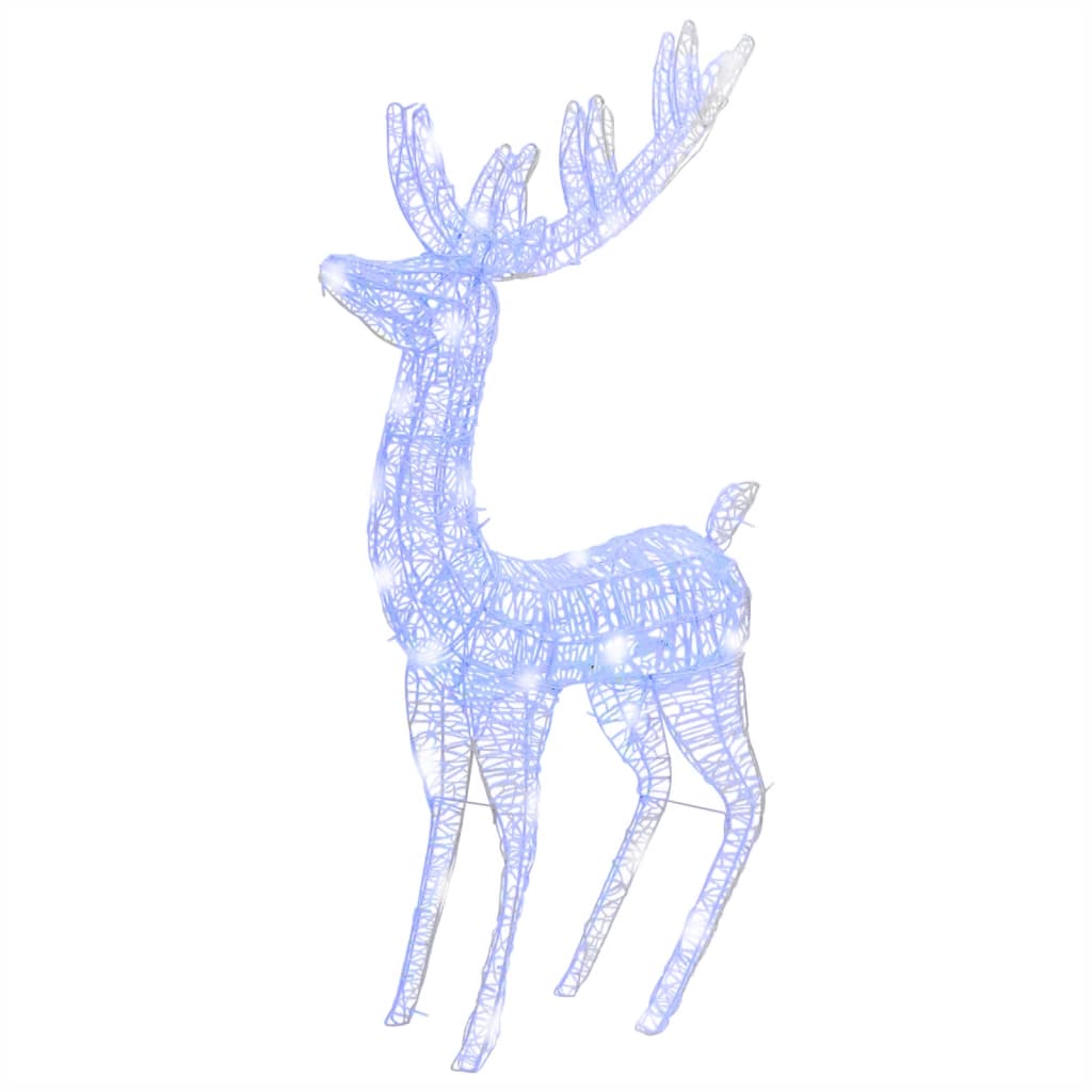 VidaXL Kerstdecoratie rendier XXL 2 st 250 LED's blauw 180 cm acryl