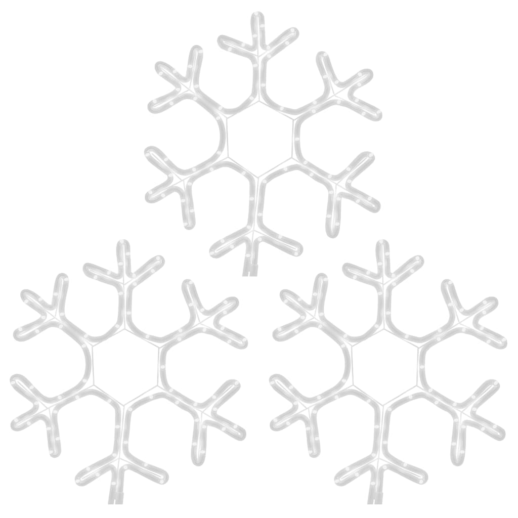 Vidaxx figura navideña copo de nieve con LED 3 piezas 38x37 cm blanco cálido