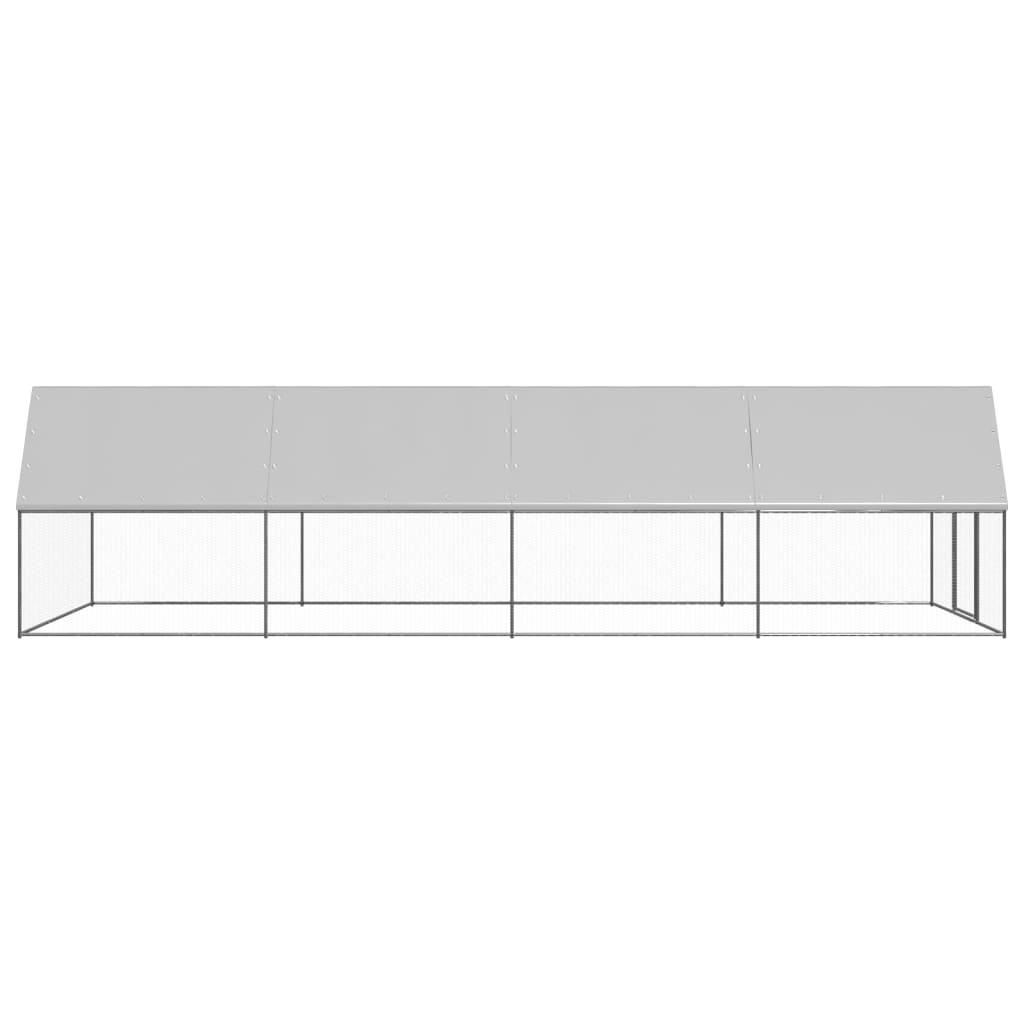 Vidaxl Buitenhok per polli 3x8x2 m Acciaio zincato