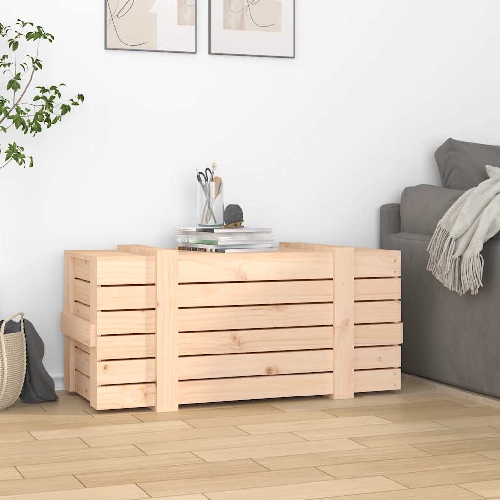 Vidaxx caja de almacenamiento 91x40,5x42 cm madera maciza de pino