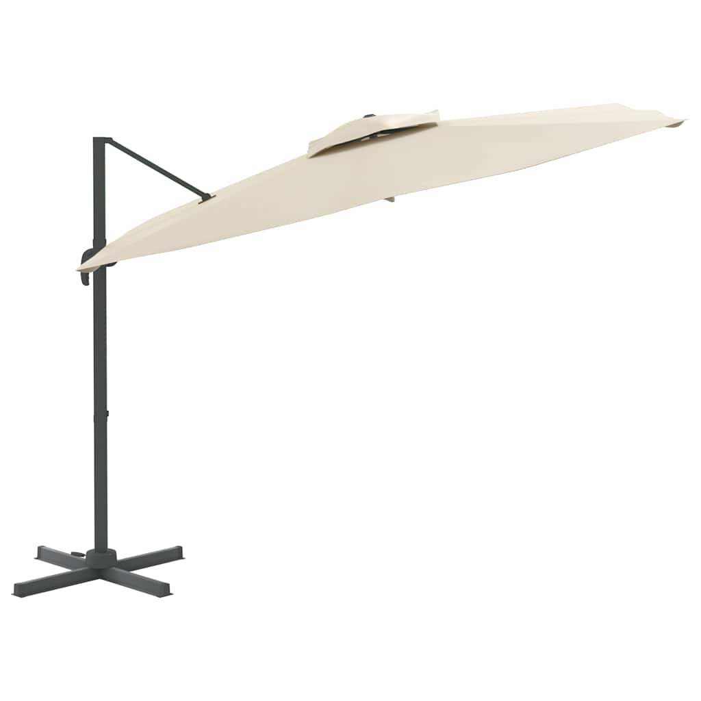 Parasol flotante Vidaxl con techo doble de 300x300 cm de arena blanca