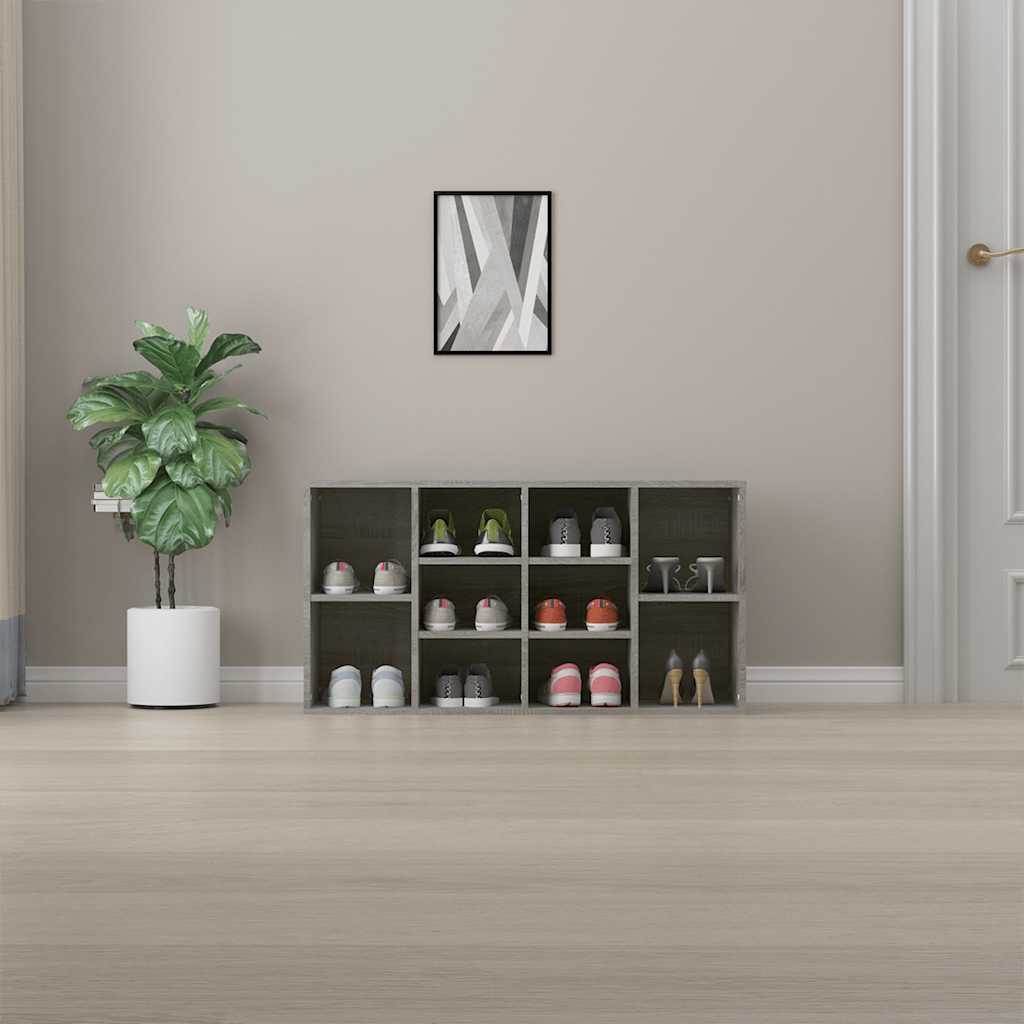 Vidaxx banco zapatero 103x30x55 cm madera contrachapada roble sonoma gris