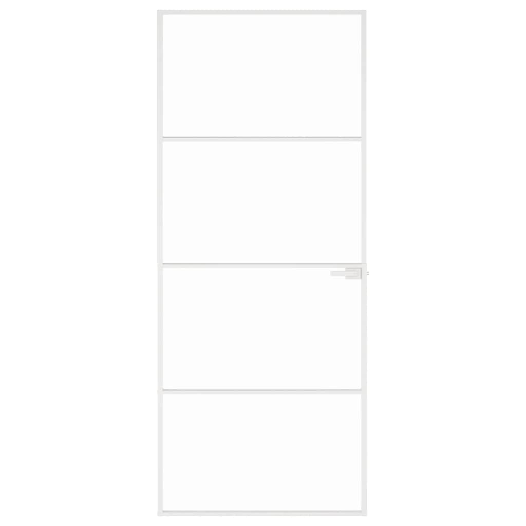 Vidaxl binnendeur 83x201,5 cm gehard glas en aluminium smal wit