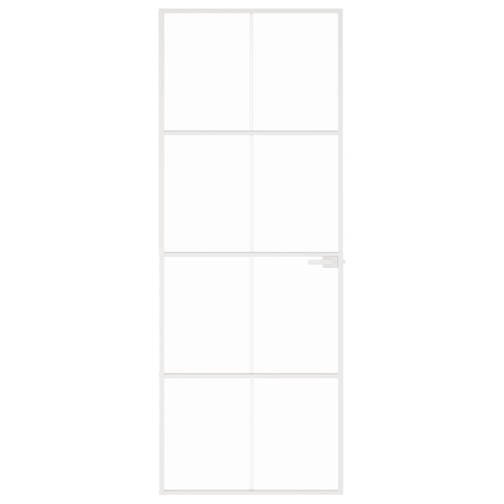 Vidaxl Porta interna 76x201,5 cm in vetro indurito e bianco alluminio