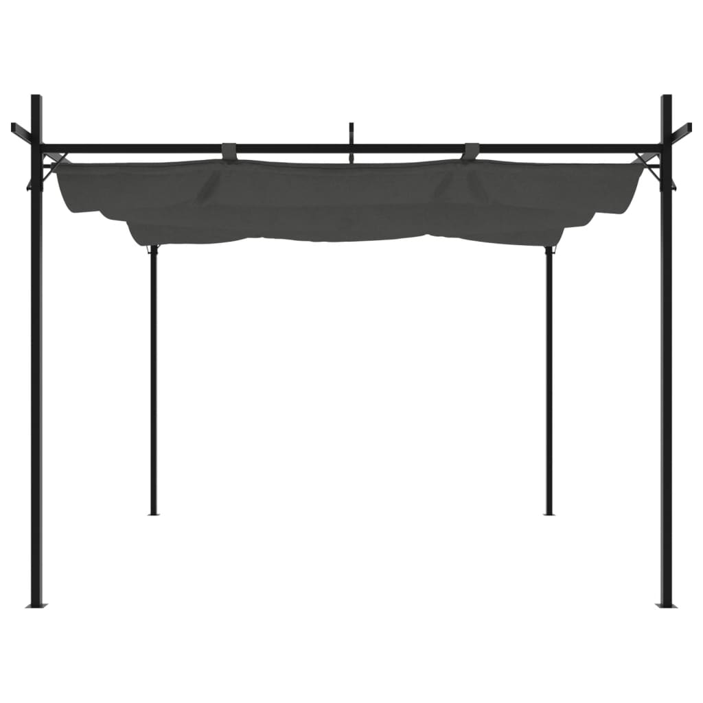 Vidaxl Pergola con techo extensible 295x292x230 antracita