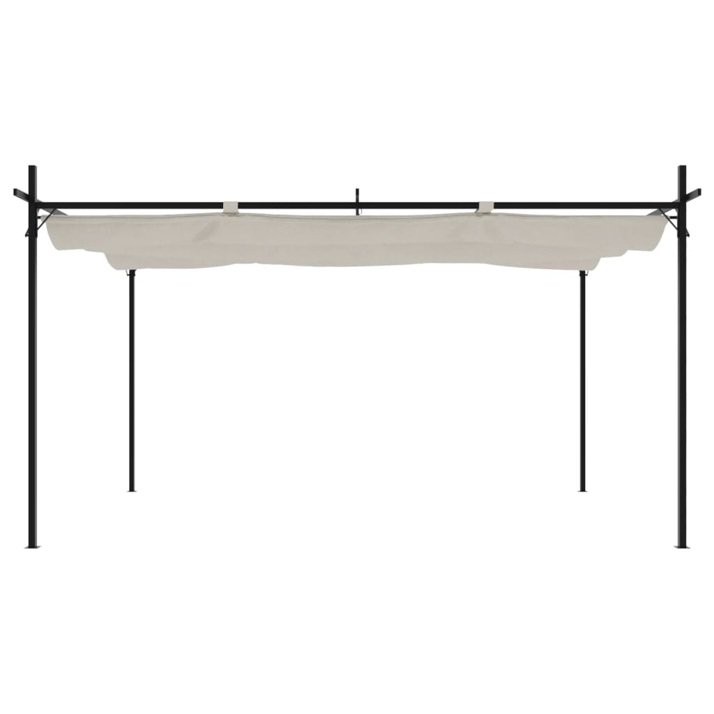 Pergola VidaXL con tetto retrattile 395x292x230 color panna