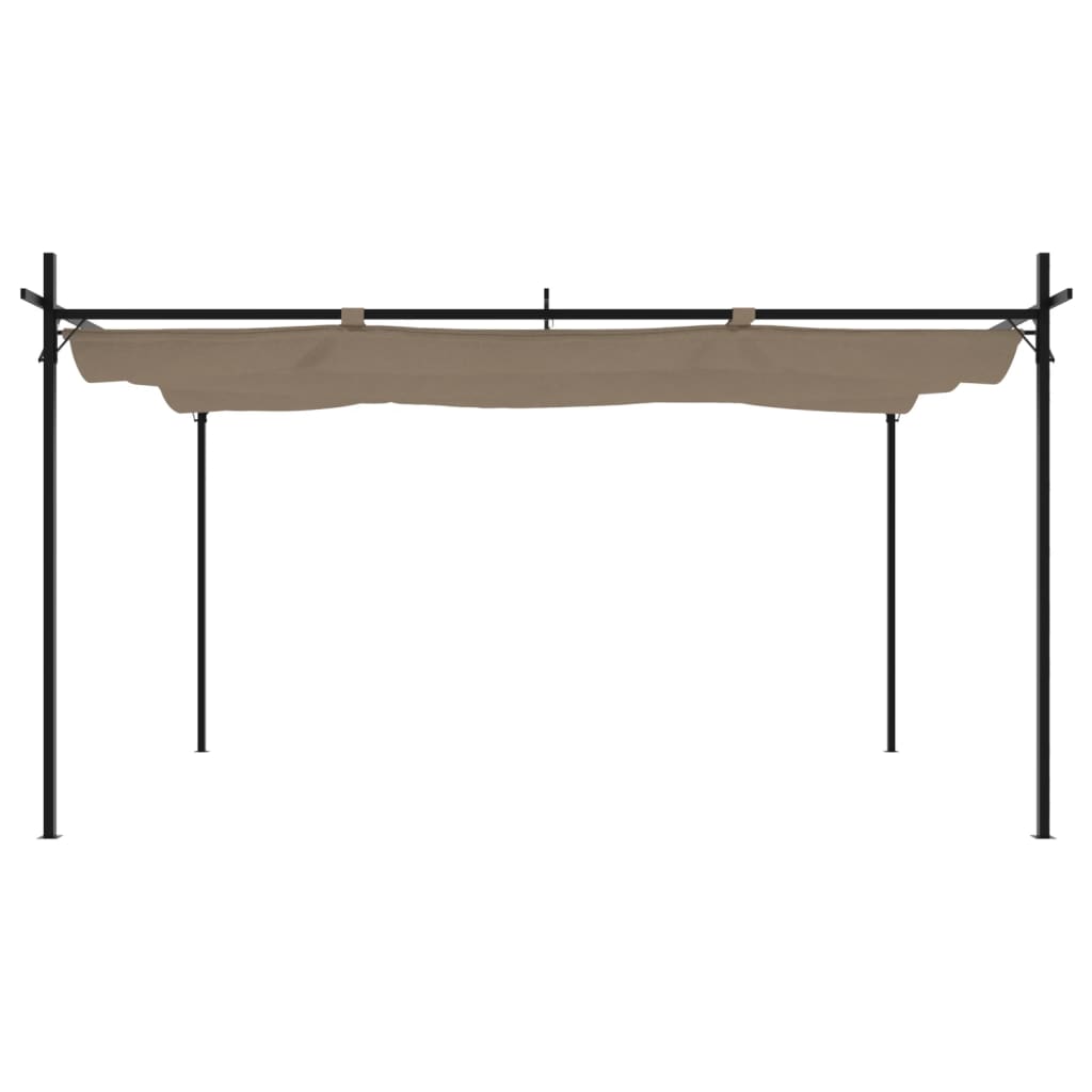 Pérgola VidaXL con techo retráctil 395x292x230 topo