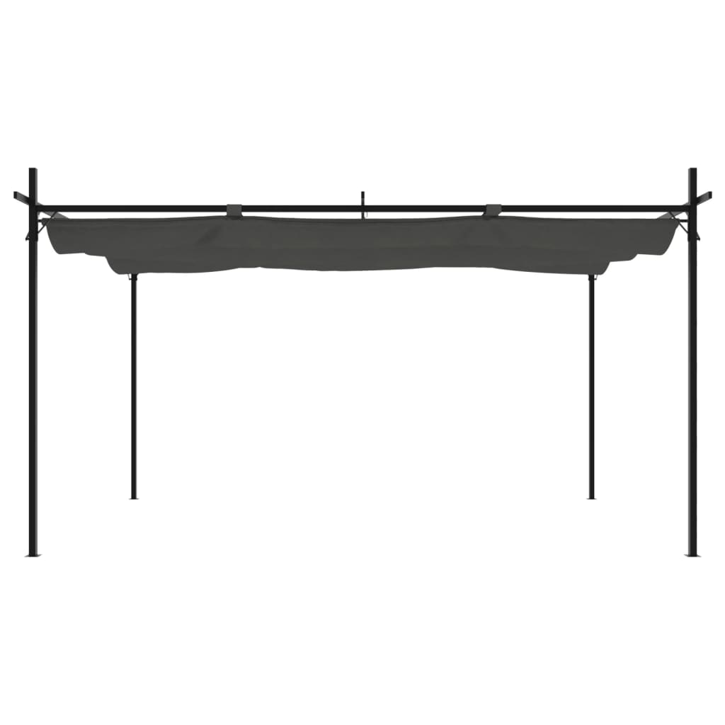 Pérgola VidaXL con techo extensible 395x292x230 antracita