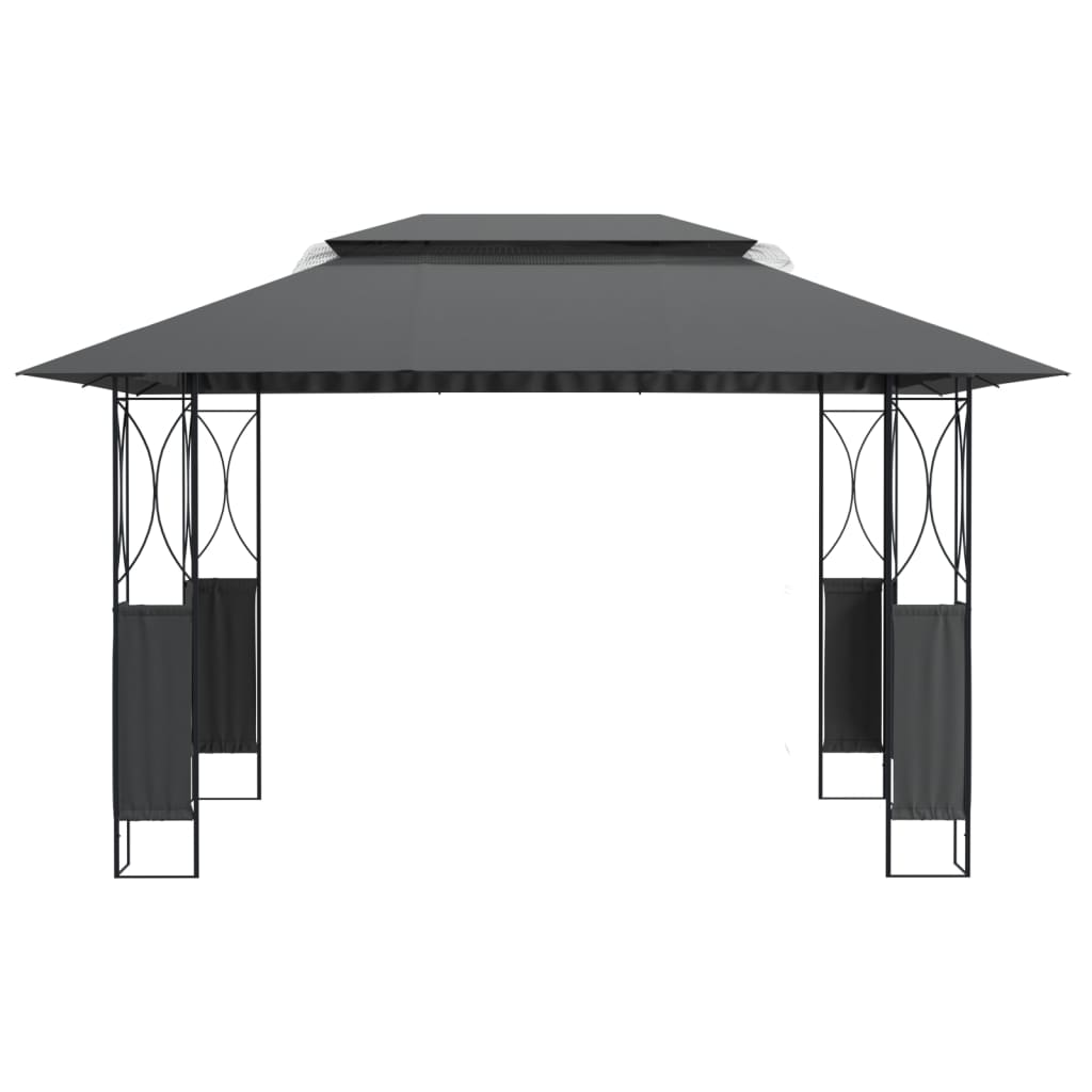 Arbor Vidaxl con techo 400x300x270 cm de acero antracita