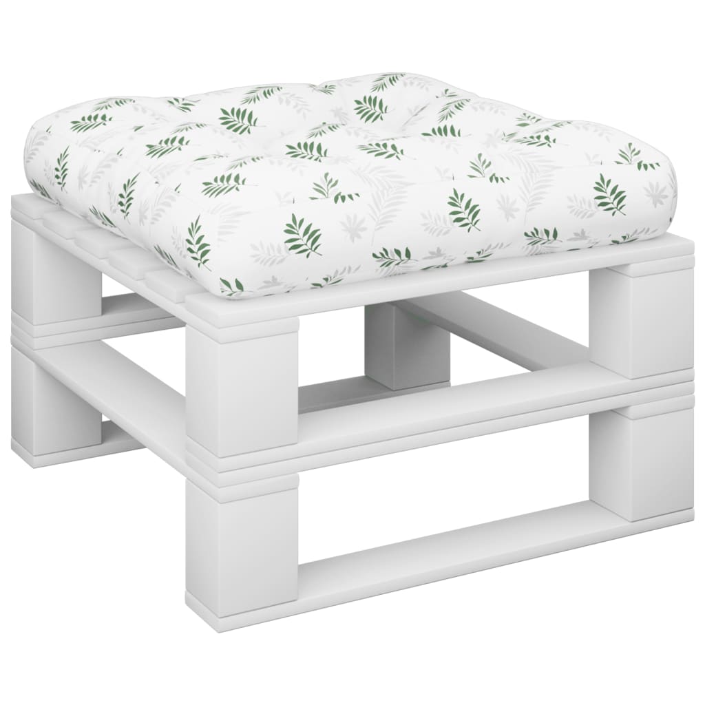 Vidaxl Pallet Cushion Leaf Pattern 60x60x12 cm tessuto