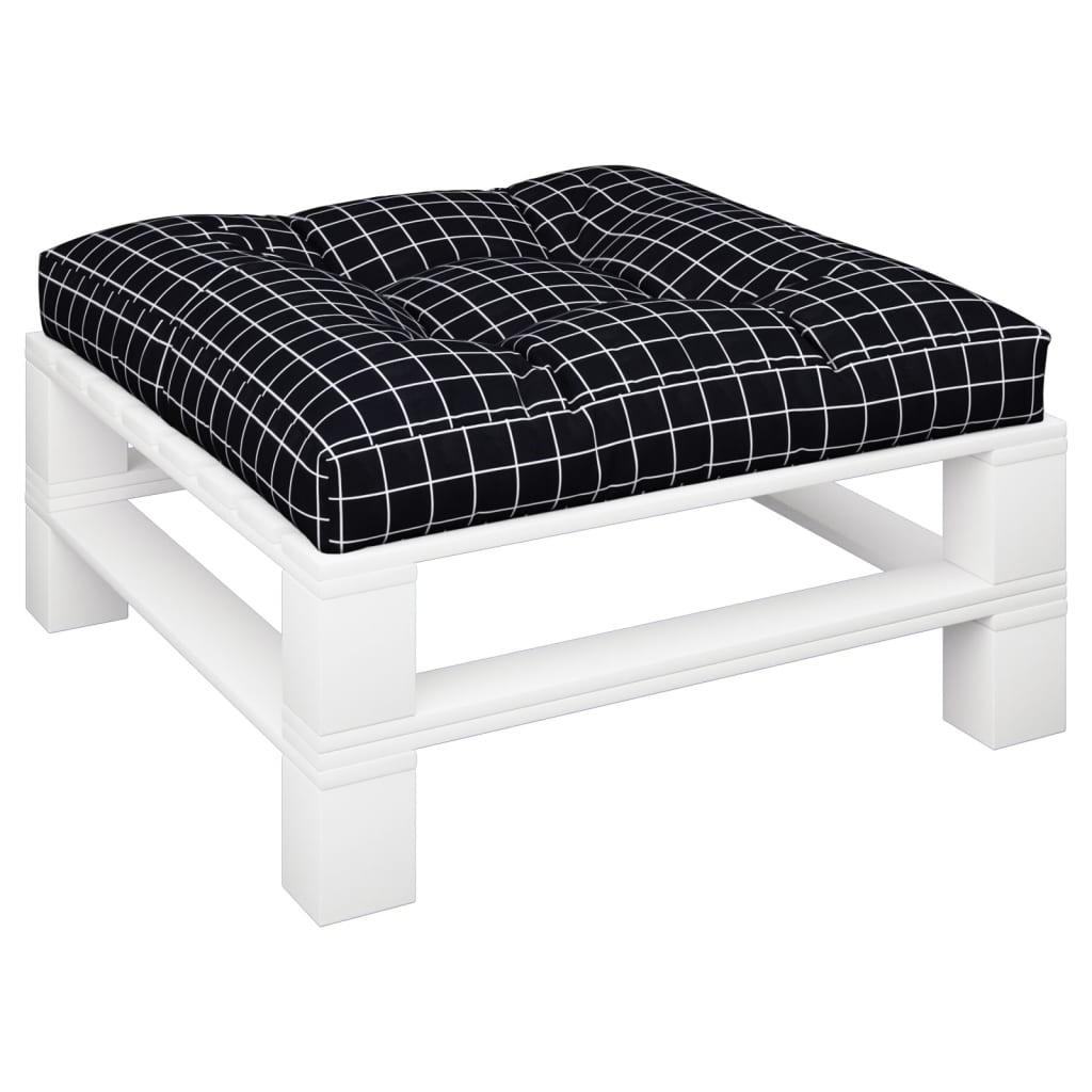 VidaXL cuscino per pallet motivo a rombi 80x80x12 cm tessuto nero