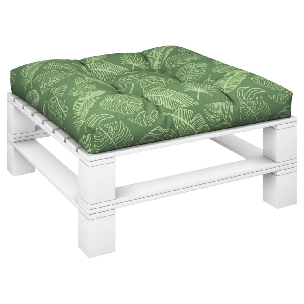 Vidaxl Pallet Cushion Leaf Pattern 80x80x12 cm tessuto