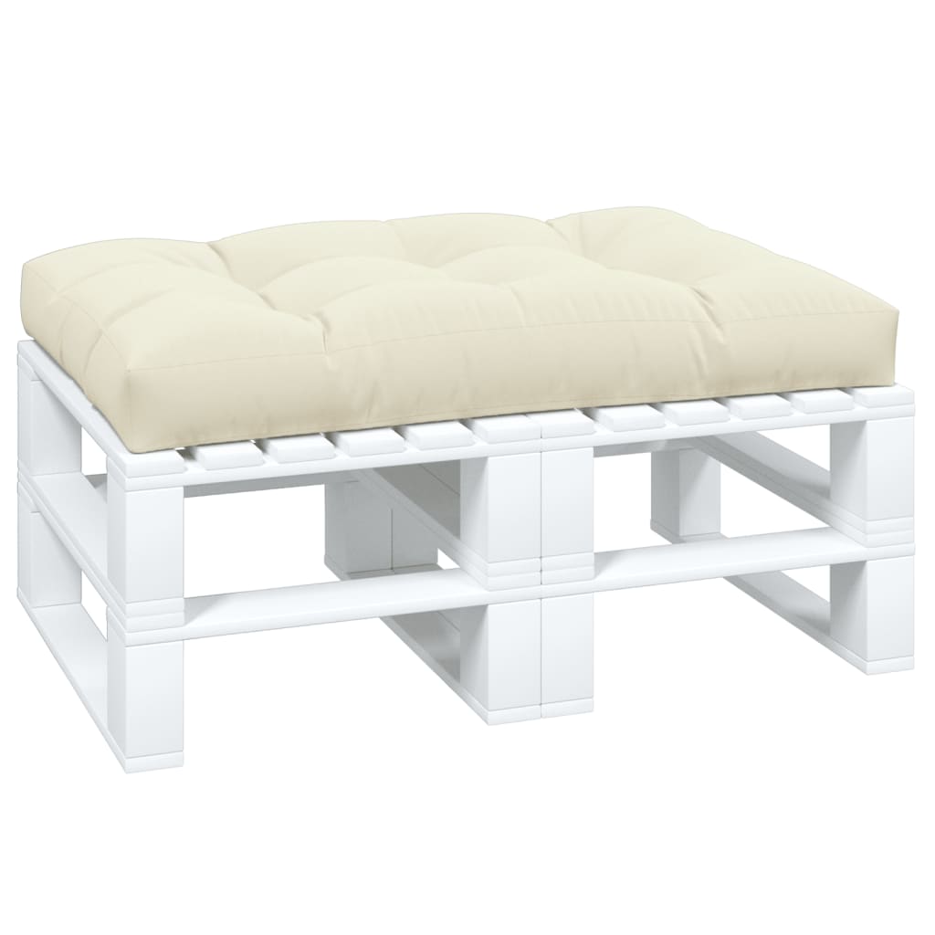 Cojín palé VidaXL 120x80x12 cm tela color crema