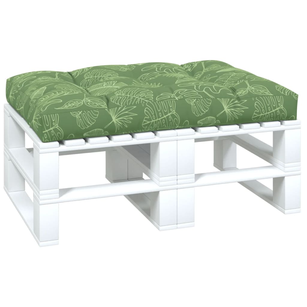 Vidaxl Pallet Cushion Leaf Pattern 120x80x12 cm tessuto