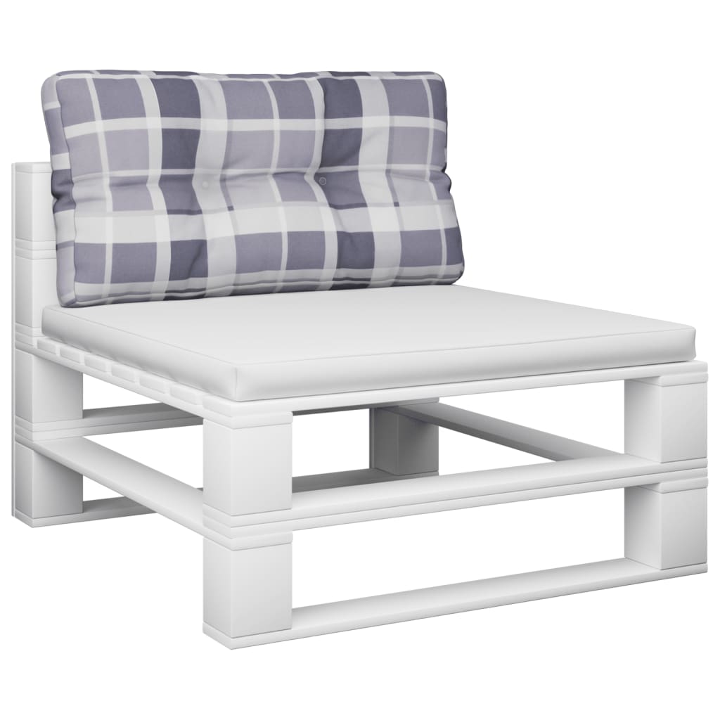 VidaXL cuscino per pallet con motivo a rombi 80x40x12 cm in tessuto con motivo a rombi grigio