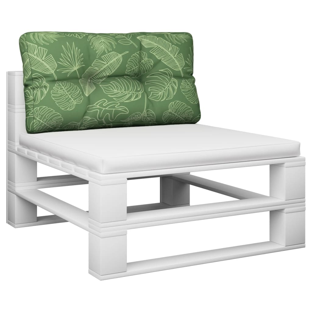 VidaXL cojín palet estampado hojas 80x40x12 cm tela