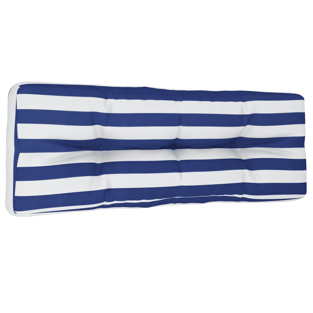 Vidaxl Pallet Cuscino 120x40x12 cm tessuto a strisce blu e bianco
