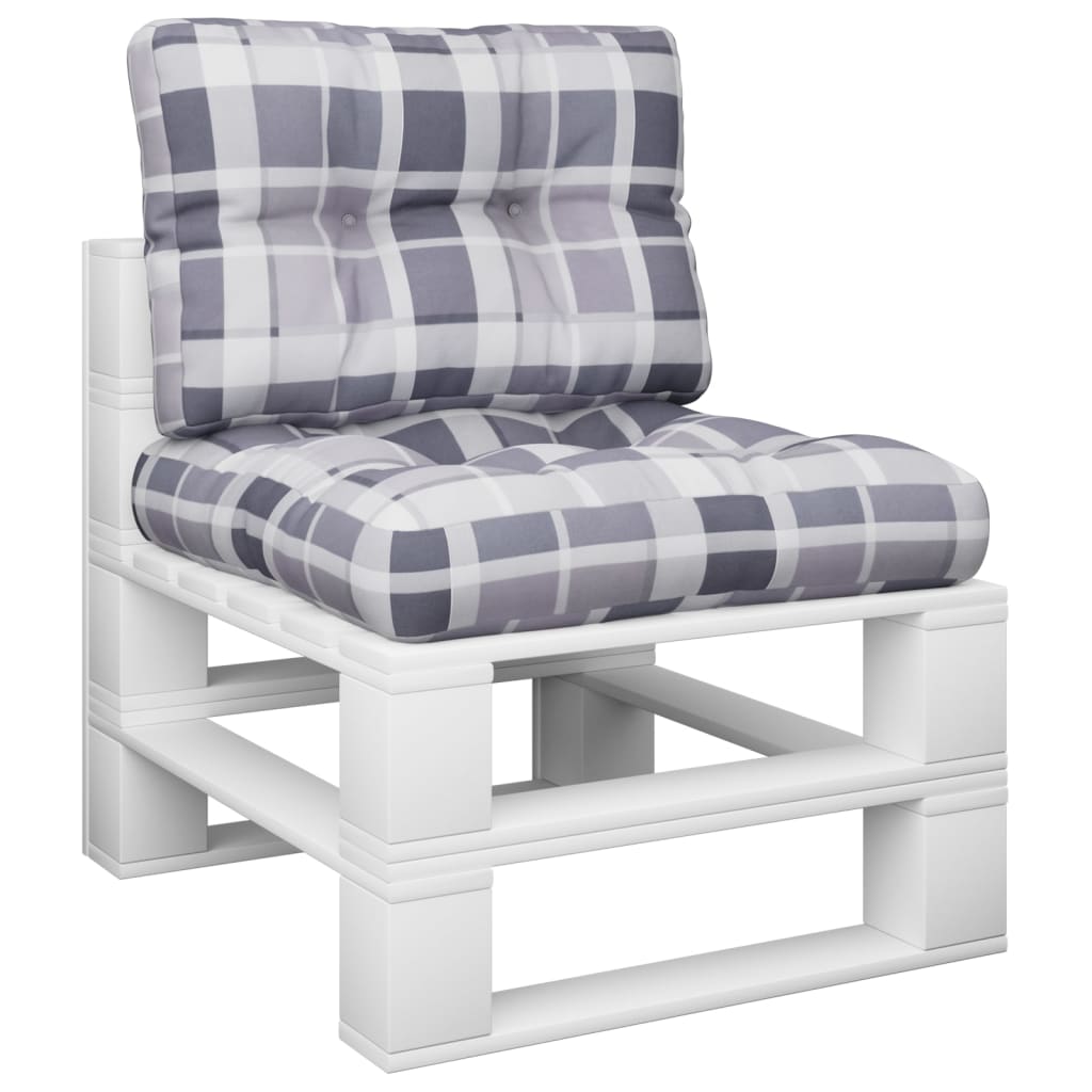 Cuscini da pallet Vidaxl 2 tessuto a pattern grigio