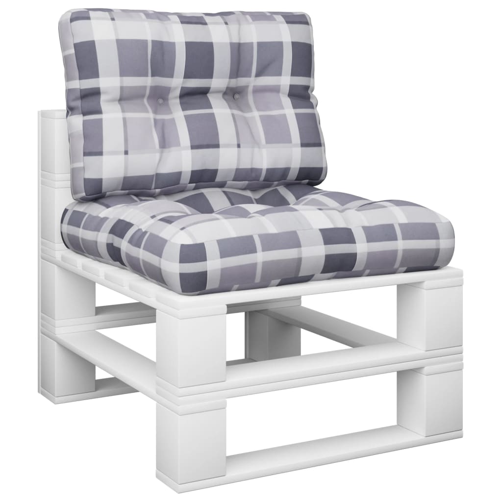 VidaXL cojines palet 2 uds tela estampado rombos gris