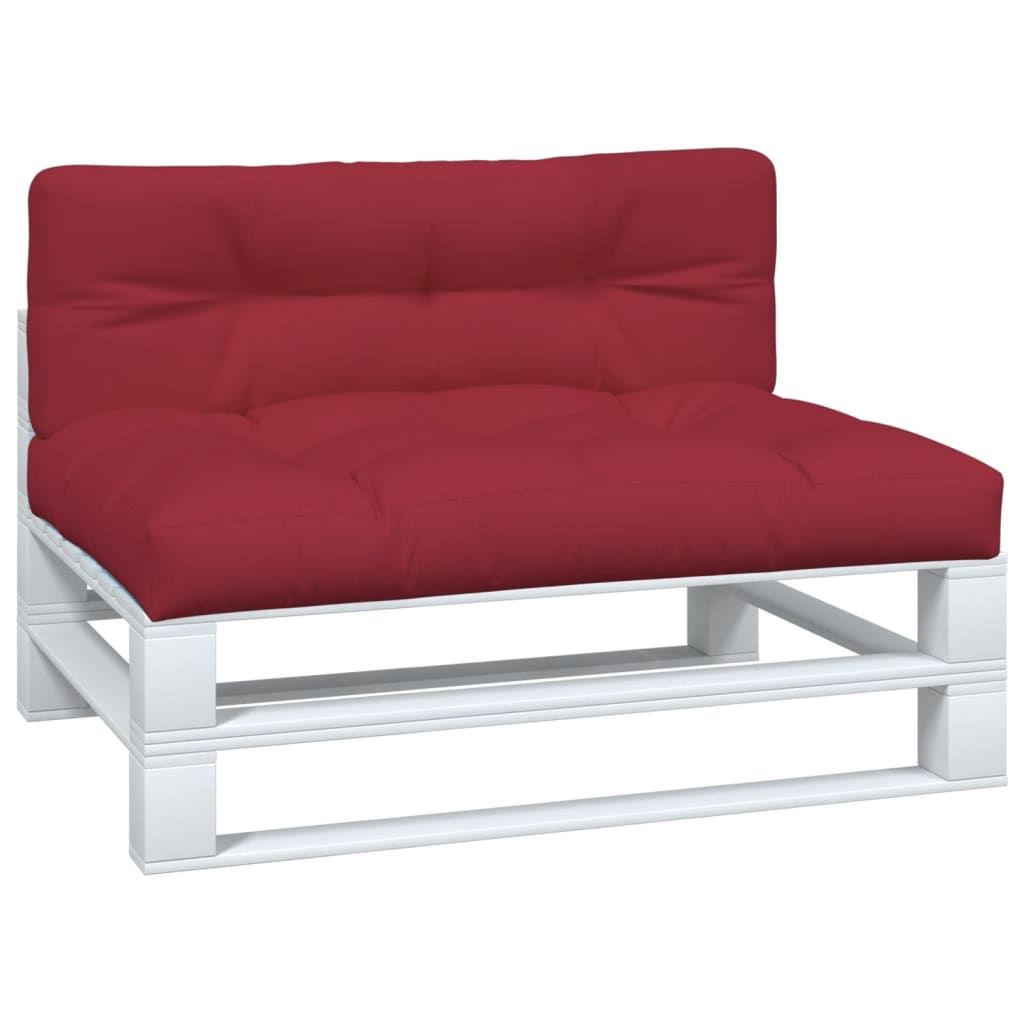 Vidaxl Pallet Cushions 2 St tessuto vino rosso