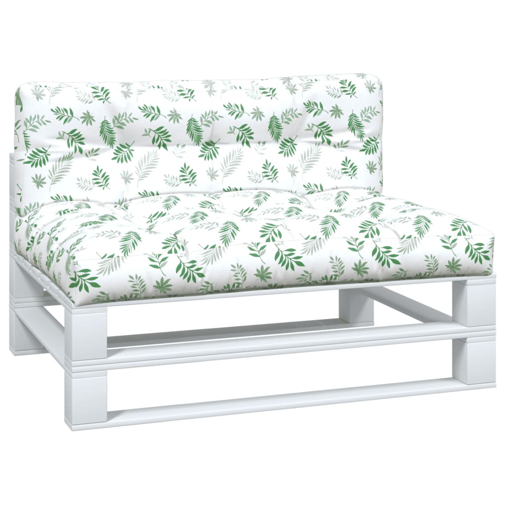 Cuscini per pallet VidaXL 2 pezzi con motivo a foglie in tessuto
