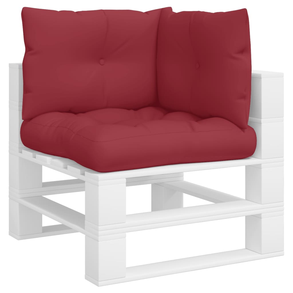 Vidaxl pallet cuscini 3 st tessuto vino rosso