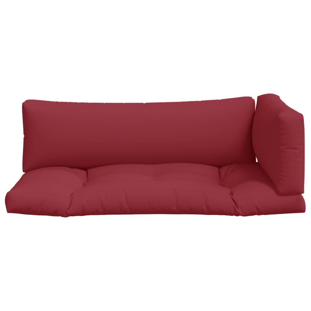 Cuscini per pallet VidaXL 3 pezzi in tessuto rosso vino