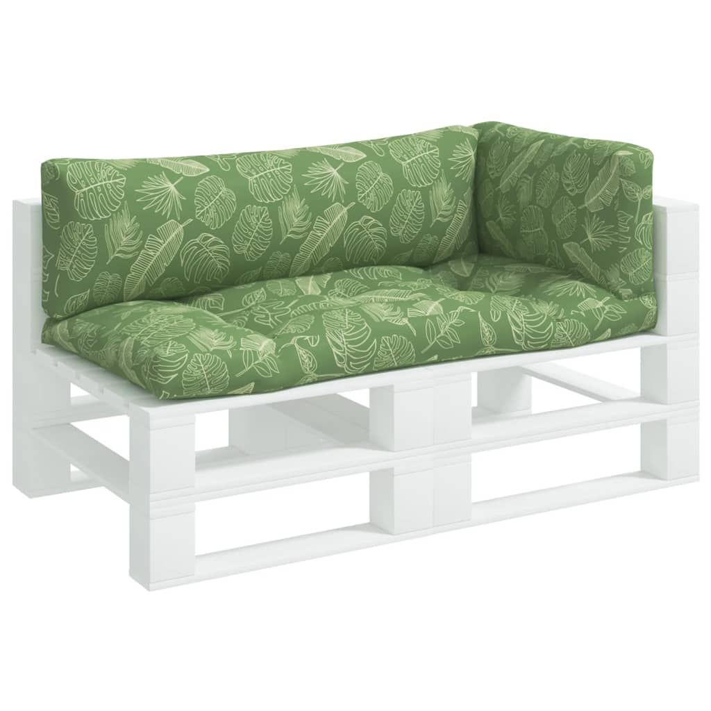 Cuscini per pallet VidaXL 3 pezzi in tessuto oxford con motivo a foglie