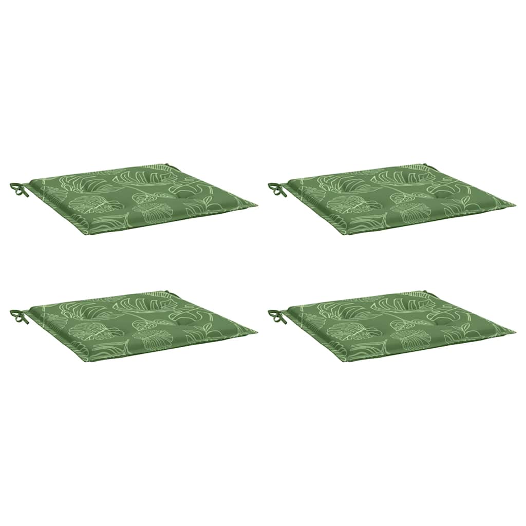 Cuscini da sedia Vidaxl 4 pezzi Modello fogliare 40x40x3 cm tessuto