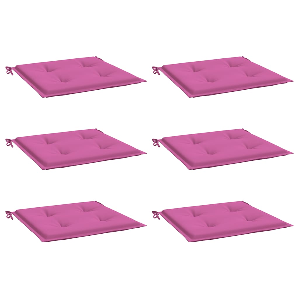 Cuscini da sedia da giardino Vidaxl 6 St 50x50x3 cm tessuto rosa