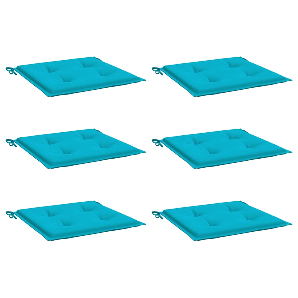 Cuscini da sedia da giardino Vidaxl 6 St 50x50x3 cm tessuto turchese