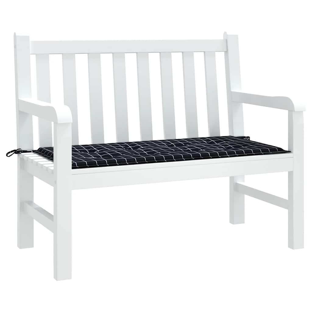 Vidaxl Garden Bench Cushion Checker Pattern 120x50x3 CM Oxford Fabric Negro