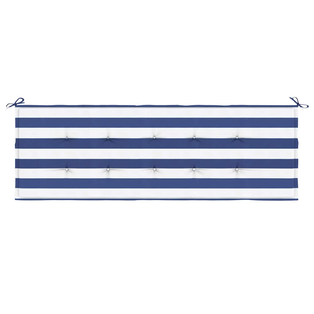 Vidaxl Garden Banch Cushion Striped 150x50x3 cm tessuto Oxford bianco e blu