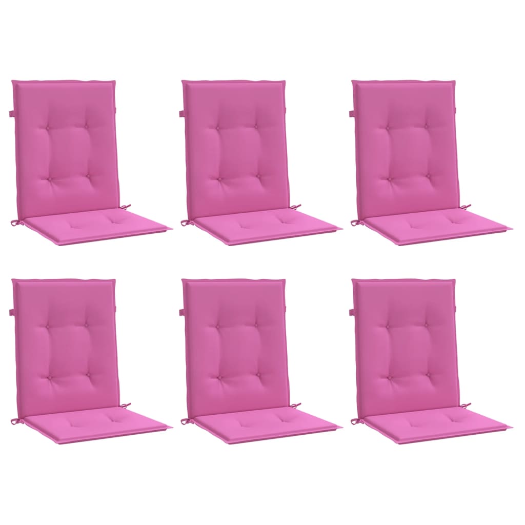 Cojines de silla Vidaxl 6 pcs rosa de polvo de espalda baja