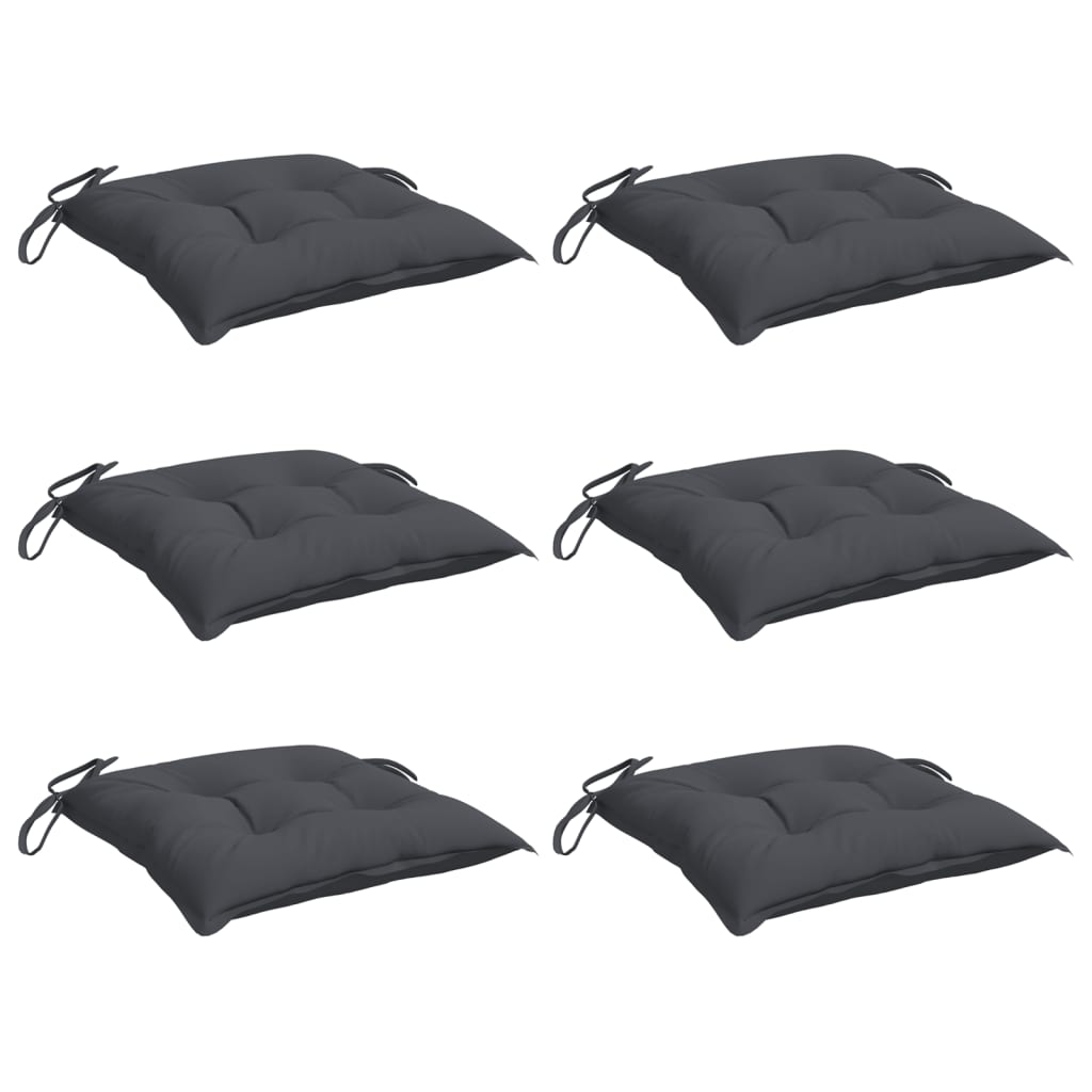 Cuscini da sedia Vidaxl 6 pezzi 40x40x7 cm in tessuto oxford antracite -lorato