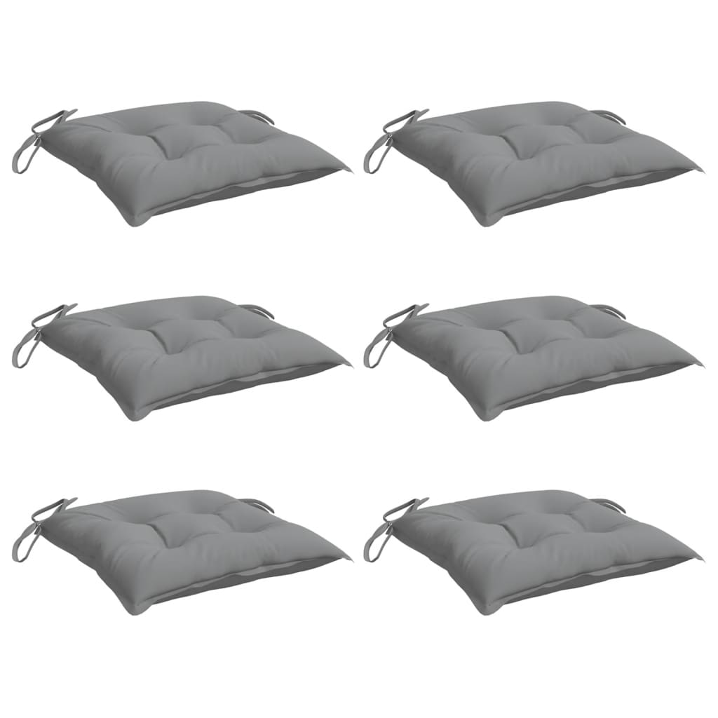 Cuscini da sedia Vidaxl 6 pezzi 40x40x7 cm tessuto oxford grigio
