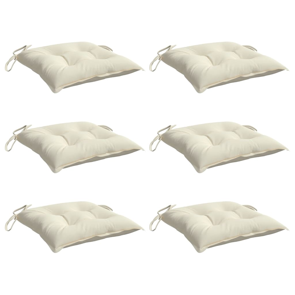 Cojines de silla Vidaxl 6 PCS 40x40x7 CM Fabric crèmewit