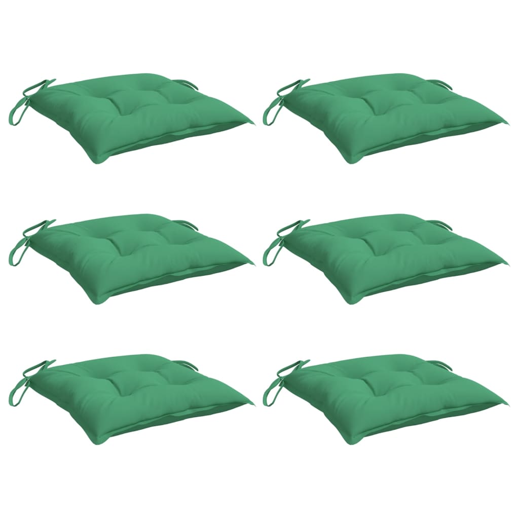 Cuscini di sedia Vidaxl 6 pezzi 40x40x7 cm tessuto oxford verde
