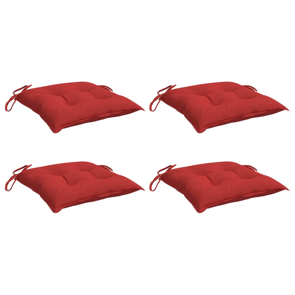 Cuscini da sedia Vidaxl 4 pezzi 40x40x7 cm tessuto rosso rosso