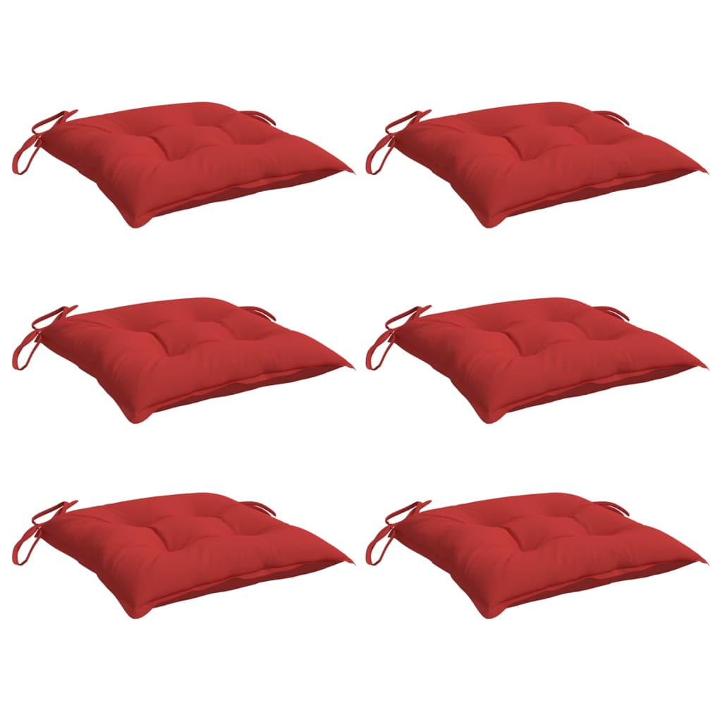Cuscini da sedia Vidaxl 6 pezzi 40x40x7 cm tessuto rosso rosso