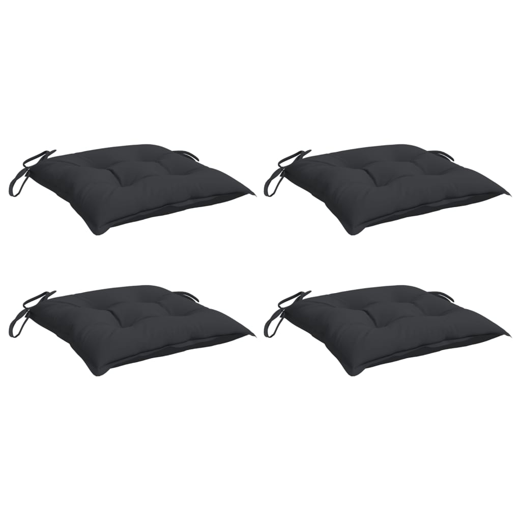 Cuscini da sedia Vidaxl 4 pezzi 40x40x7 cm tessuto oxford nero