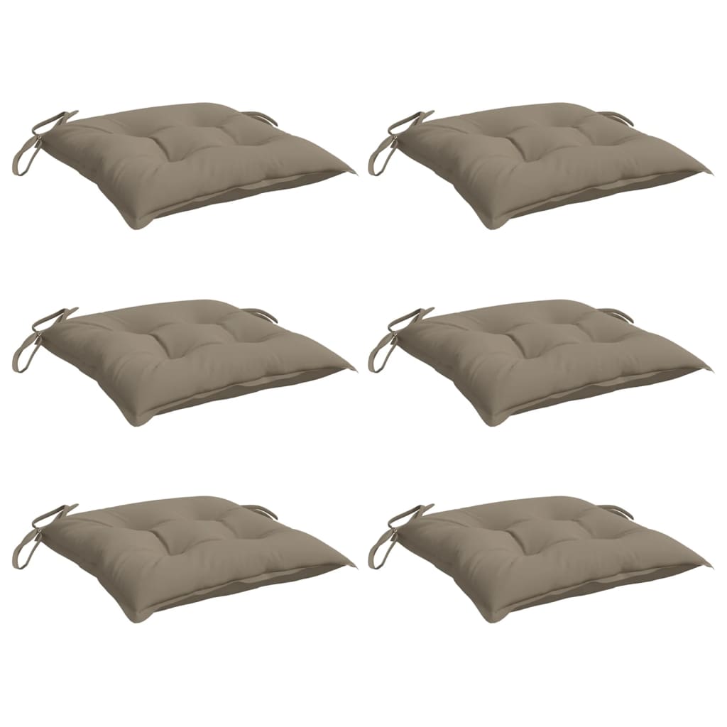 Cuscini da sedia Vidaxl 6 pezzi 40x40x7 cm Fabric taupe