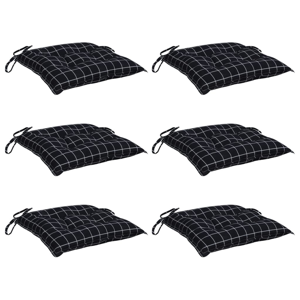 Cuscini di sedia Vidaxl 6 STEDRANGEMENT MOTORE 40X40X7 CM Black