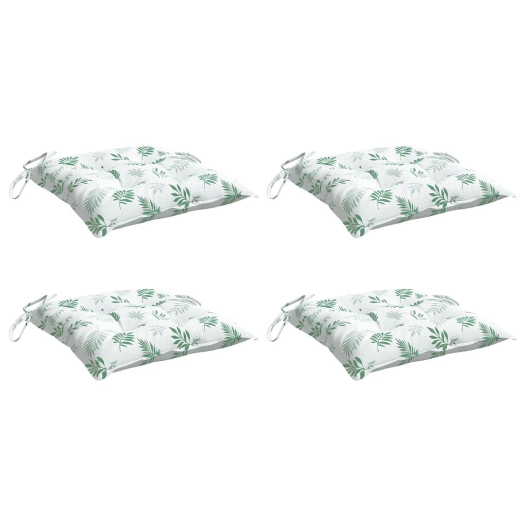 Cuscini da sedia Vidaxl 4 pezzi Modello fogliare 40x40x7 cm tessuto